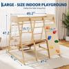 8-in-1 Indoor Playground Jungle Gym Kids Climbing Toys, Wooden Climber Playset with Slide, Swing, Monkey Bars & Climb Net, Natural Wooden Design, Perfect Birthday Toys for Kids view 3