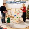 8-in-1 Indoor Playground Jungle Gym Kids Climbing Toys, Wooden Climber Playset with Slide, Swing, Monkey Bars & Climb Net, Natural Wooden Design, Perfect Birthday Toys for Kids view 4