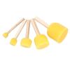5-Pieces Round Foam Brush Set Wooden Handle Sponge Painting Tools Lightweight Sponge Paint Brush Early Learning Birthday Gift for DIY Crafts Art Supplies view 1