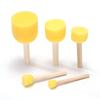 5-Pieces Round Foam Brush Set Wooden Handle Sponge Painting Tools Lightweight Sponge Paint Brush Early Learning Birthday Gift for DIY Crafts Art Supplies view 2