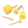 5-Pieces Round Foam Brush Set Wooden Handle Sponge Painting Tools Lightweight Sponge Paint Brush Early Learning Birthday Gift for DIY Crafts Art Supplies view 3