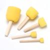 5-Pieces Round Foam Brush Set Wooden Handle Sponge Painting Tools Lightweight Sponge Paint Brush Early Learning Birthday Gift for DIY Crafts Art Supplies view 4