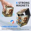 LROTFNGX for MTG Deck Box for Trading Cards 100+ Sleeved Card Commander Deck Box,Cute Calves Swing Leather Magnetic Secure & Portable Storage Case Fits for YuGiOh TCG CCG Magic view 4