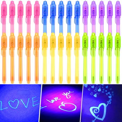 YUBAGOWU 30pieces Invisible Ink Pen with UV Black Light Secret Spy Pens Magic Disappearing Ink Markers Classroom Prizes ,Goodie Bag Stuffers Party Favors for kids (30 pieces)