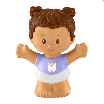 Fisher-Price Replacement Part Little People Snuggle Twins Playset GKY44 - Replacement Girl Figure Wearing Purple Shirt with Unicorn and Pigtails