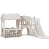 Kids Playhouse Playground Playsets Outdoor Playhouse 10 in 1 Toddler Slide with Rock Climber with Basketball, Hoop, Storage, Playroom Upgraded view 1