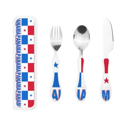Pride Of Panama Panamanian Flag Stainless Steel Utensils Portable Gourd Handle Knife Fork Spoon Three Piece Set