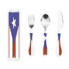 Puerto Rico Ricans Boricua Flag Stainless Steel Utensils Portable Gourd Handle Knife Fork Spoon Three Piece Set view 1