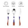 Puerto Rico Ricans Boricua Flag Stainless Steel Utensils Portable Gourd Handle Knife Fork Spoon Three Piece Set view 3