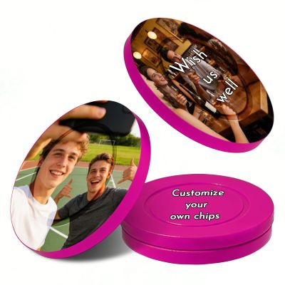 100-500 PCS Plastic Poker Chips Bulk Customizable UV Printed Personlized Poker Chips with 37 & 40MM Sizes Custom Tokens for Bar, Party & Birthday Gift Custom Golf Ball Makers (Rose Red, 40MM)