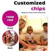 100-500 PCS Plastic Poker Chips Bulk Customizable UV Printed Personlized Poker Chips with 37 & 40MM Sizes Custom Tokens for Bar, Party & Birthday Gift Custom Golf Ball Makers (Rose Red, 40MM) view 2