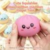 2PCS Dumpling Squishies Toys with Food Steamer,Colorful Squeeze Dough Fidget Sensory Stress Balls,Stretchy Hand Desk Toys for Stress Relief Squishies Dumpling Gifts,Pink&Yellow view 2