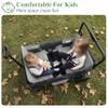 MomZi Wagon Stroller for 2 Kids, Collapsible Wagon Stroller with Removable Canopy, Foldable Stroller Wagon with 2 Seater and Storage Pocket for Baby Toddlers Black view 2