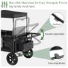 MomZi Wagon Stroller for 2 Kids, Collapsible Wagon Stroller with Removable Canopy, Foldable Stroller Wagon with 2 Seater and Storage Pocket for Baby Toddlers Black view 4