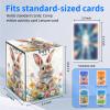 LROTFNGX for MTG Deck Box for Trading Cards 100+ Sleeved Card Commander Deck Box,Happy Easter Bunny Leather Magnetic Secure & Portable Storage Case Fits for YuGiOh TCG CCG Magic view 2