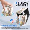 LROTFNGX for MTG Deck Box for Trading Cards 100+ Sleeved Card Commander Deck Box,Happy Easter Bunny Leather Magnetic Secure & Portable Storage Case Fits for YuGiOh TCG CCG Magic view 4