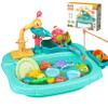 Water Table for Toddlers 1 Set Electric Waterproof Circulated Sensory Table with Flower Waterwheel Detachable Cute Kids Water for Fishing Game Pretend Play view 1