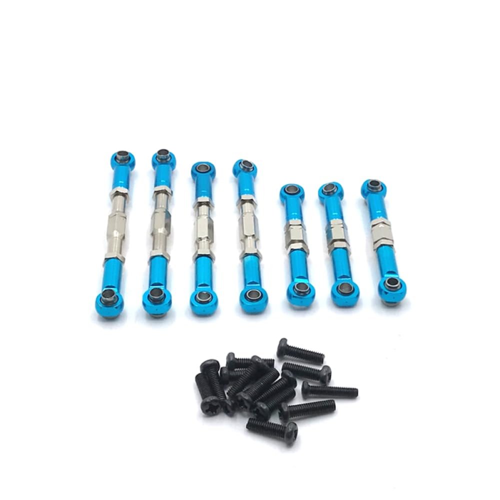 COMODO Adjustable Metal Pull Rod for 1/12 RC Car Compatible with SuBo BG1513 BG1518, Upgrade Suspension Linkage(Blue)