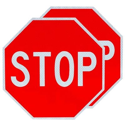 24" Aluminum Stop Sign - Rust-Free Reflective Traffic Sign with Accessories - Durable Metal Road Safety Sign for Street Use - Honeycomb Design for Enhanced Visibility