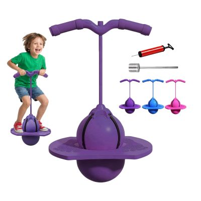 Balance Jumping Ball2026 Jumping Ball Pogo Jumper with Handle and Pump Pogo Hopping Blasterfor Childrens Adults for Indoor Outdoor Fun (Purple)