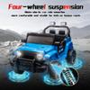 NEWDOOD 12V Ride on Toys for Toddler, Ride on Truck Car w/Remote Control, 12V Electric Car for Kids, Shock Absorption, 3 Speeds, Music & Bluetooth, Lights, Steering Wheel Quick Release (Blue) view 3