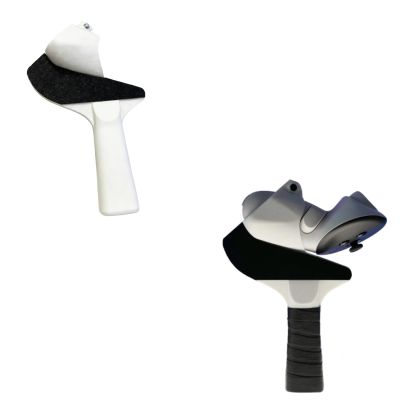 Table Tennis Adapter Compatible with Meta Quest 3, VR Ping Pong Paddle Grip Attachment with Three Handle Types Flared Straight Anatomical,Right and Left (FL-Left)