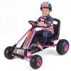 GLACER Kids Pedal Go Kart, 4 Wheel Pedal Powered Ride On Car w/Adjustable Seat, Hand Brake & Clutch, Off-Road Racer Toy for Boys & Girls Ages 3-8 (Pink) view 1