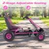 GLACER Kids Pedal Go Kart, 4 Wheel Pedal Powered Ride On Car w/Adjustable Seat, Hand Brake & Clutch, Off-Road Racer Toy for Boys & Girls Ages 3-8 (Pink) view 3