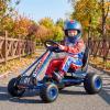 GLACER Kids Pedal Go Kart, 4 Wheel Pedal Powered Ride On Car w/Adjustable Seat, Hand Brake & Clutch, Off-Road Racer Toy for Boys & Girls Ages 3-8 (Blue) view 2