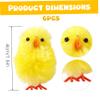 AwnsIMfreien 6Pcs Baby Chicks, Fluffy Mini Chicks for Easter Crafts, Bonnet & Basket Decorations, 4cm Plush Chick Ornaments, Easter view 2