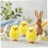 AwnsIMfreien 6Pcs Baby Chicks, Fluffy Mini Chicks for Easter Crafts, Bonnet & Basket Decorations, 4cm Plush Chick Ornaments, Easter view 4