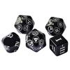 5pcs DM Dice Set Including Rating D6, NPC Alignment Dice, NPC Emotion D20, Encounter Die and Pathfinder's Journey Cube (Solid Black Set) view 1