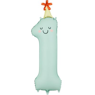 0-9 Pastel Number Balloon, 34 Inches, Cute Birthday Decoration for Kids Birthday Party Supplies (1)