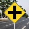 24" x 24" Waterproof Aluminum Cross Road Sign - Durable 4-Way Intersection Metal Sign with Rust-Resistant Finish & Easy Installation Accessories for Posts view 2