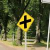 24" x 24" Waterproof Aluminum Cross Road Sign - Durable 4-Way Intersection Metal Sign with Rust-Resistant Finish & Easy Installation Accessories for Posts view 3
