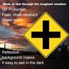 24" x 24" Waterproof Aluminum Cross Road Sign - Durable 4-Way Intersection Metal Sign with Rust-Resistant Finish & Easy Installation Accessories for Posts view 4
