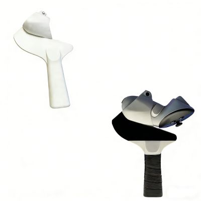 Table Tennis Adapter Compatible with Meta Quest 3, VR Ping Pong Paddle Grip Attachment with Three Handle Types Flared Straight Anatomical,Right and Left (FL-Right)