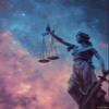 Lady Justice Statue with Scales Under Starry Puzzles for Adults 1000 Pieces Celestial Legal Art Print Suitable for Office Decor Mindful Leisure Gift for Law Enthusiasts 19.69x27.56in view 1