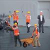 Garende 1/24 Construction Site Worker Figures Miniature Figures Micro Layout Tiny People view 2