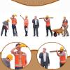 Garende 1/24 Construction Site Worker Figures Miniature Figures Micro Layout Tiny People view 3