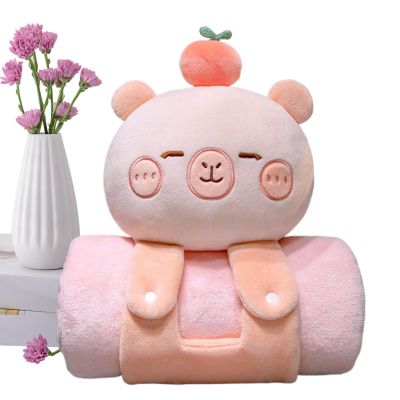 Capybara Blanket - Cute Kids Nap Mat Portable Soft Sleeping Pad | Travel Pillows, Comfortable Shawl for Family, Friends, Pool, Garden Or Beach