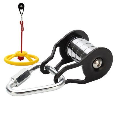 Slider Slack Line Pulley | 400 Pound Capacity Backyard Obstacle Course - Smooth Glide Zip Line Slider,for Kids Boys Girls Outdoors Garden Park Lawns