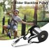 Slack Line Slider | 400 Pound Capacity Backyard Obstacle Course - Smooth Glide Zip Line Slider - for Kids Boys Girls Outdoors Garden Park Lawns view 2