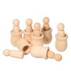 Psytfei Unpainted Nesting Dolls 10Pcs People Nesting Set Wooden Peg Dolls Blank Nesting Dolls Wooden Matryoshka DIY Kit for Kids view 1
