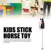 Depisuta Stick Horse with Sliding Wheels, Cute Expression Soft Comfortable Cartoon Horse Head Stick Toy, for Kids Birthdays and Holidays. (Black) view 2