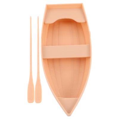 WESIEVYA 1 Set Mini Boat Models - Miniature Canoes Paddle Decor for Shelf Desktop - DIY Canoe Craft for Holiday Party Decorations and