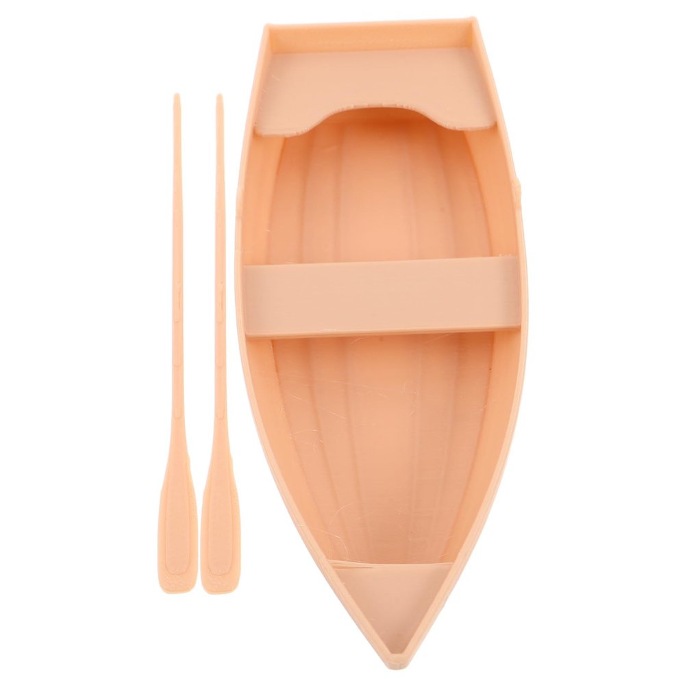 WESIEVYA 1 Set Mini Boat Models - Miniature Canoes Paddle Decor for Shelf Desktop - DIY Canoe Craft for Holiday Party Decorations and