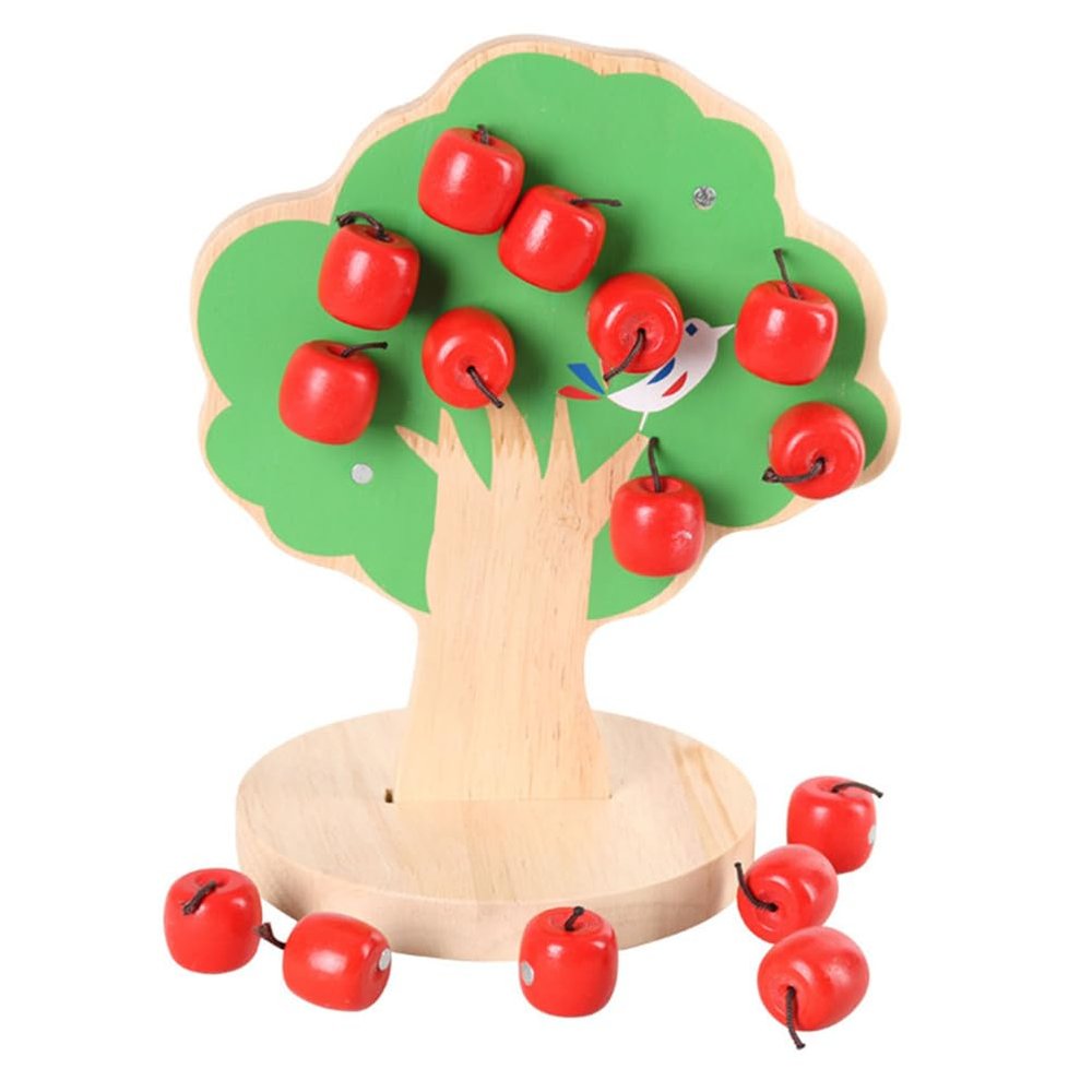 LLTCMAOYI Montessori Magnetic Apple Tree, Interactive Educational Game for Number Learning & Fine Motor Skills