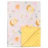 Bee Minky Baby Blanket for Boys Girls, 29.5'' x 43.3'' Soft Nursery Receiving with Double Layer Dotted Backing for Newborn Toddler Crib Stroller Car Seat view 1