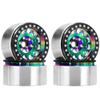 4 PCS 1.9" Aluminum Deep Dish Beadlock Wheel Rims for 1/10 Scale RC Crawler Replacement Wheel Set Compatible with AXI03007 Chassis(Green 4pcs) view 1